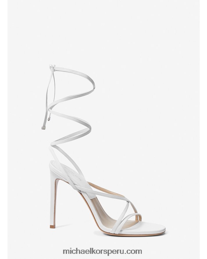 Z48V3815 Blanco óptico unisexo Michael Kors sandalia colección dahlia de piel con cordones