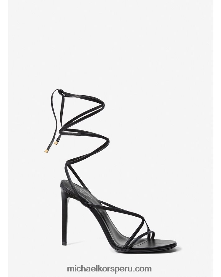 Z48V3816 negro unisexo Michael Kors sandalia colección dahlia de piel con cordones