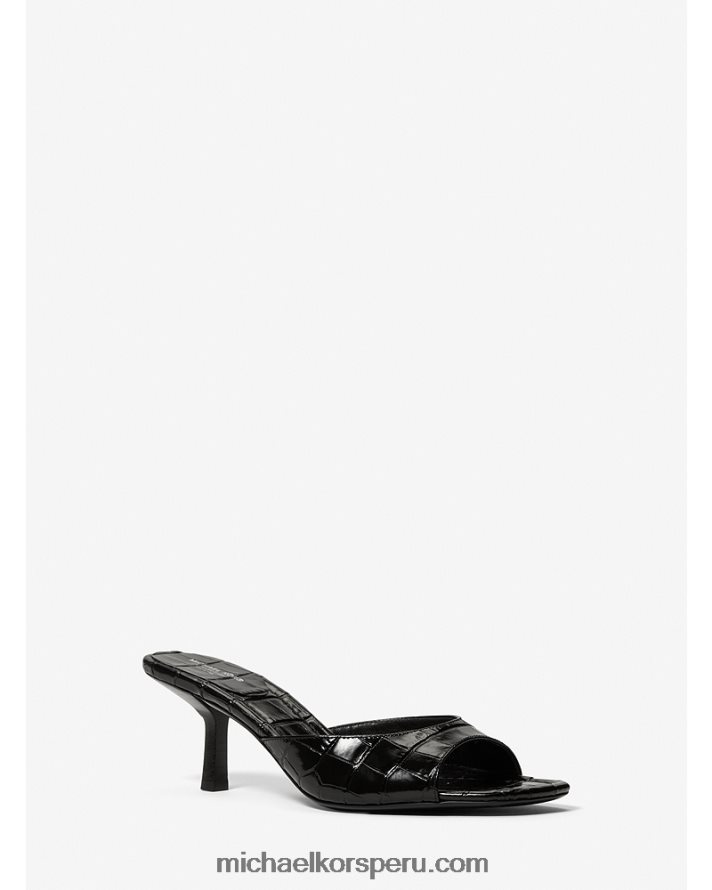 Z48V3850 negro unisexo Michael Kors sandalia colección anita piel grabado cocodrilo