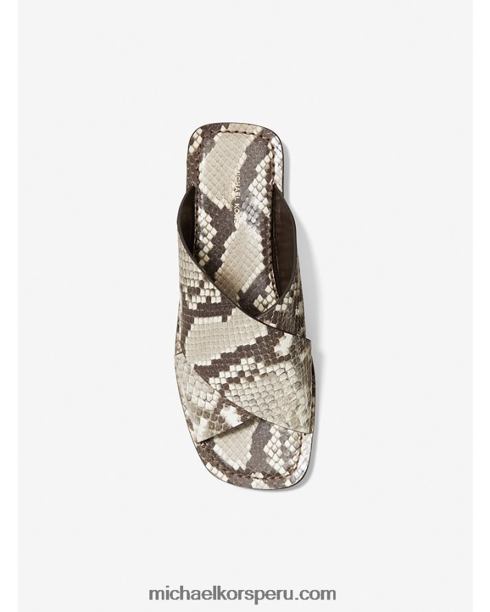 Z48V3867 natural unisexo Michael Kors Sandalias Collection Ruth de piel de pitón en relieve
